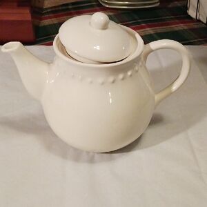 Pottery Barn Cream Emma Teapot